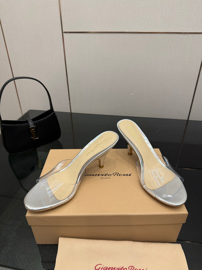 Gianvito Rossi Pointed-Toe Crystal Heeled Sandals – 2026SS