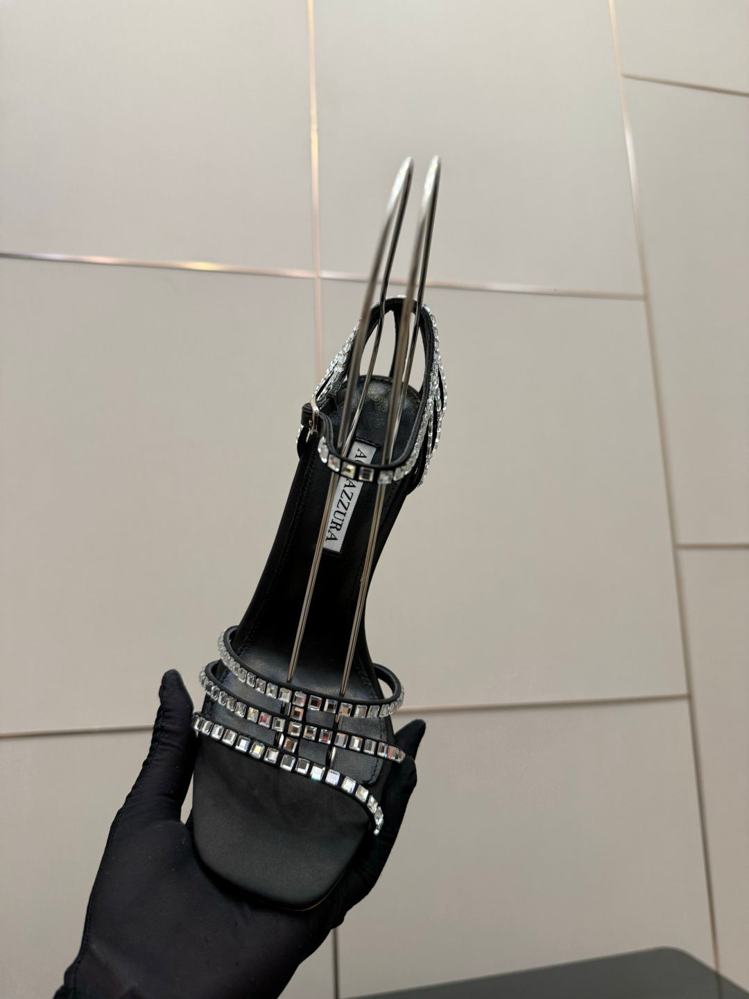 Aquazzura Pineapple Rhinestone Heeled Sandals