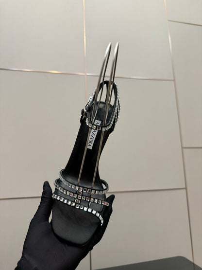 Aquazzura Pineapple Rhinestone Heeled Sandals