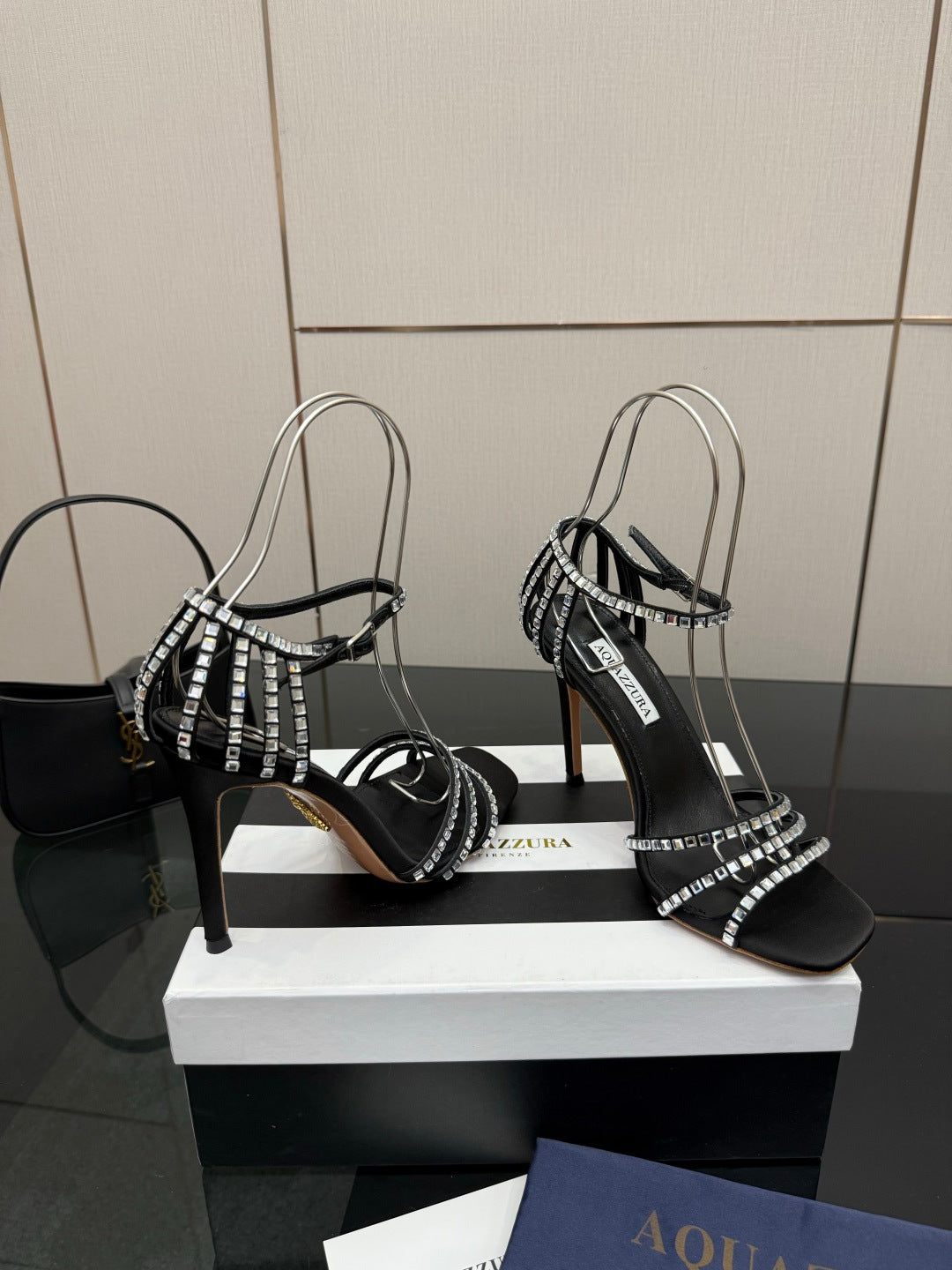 Aquazzura Pineapple Rhinestone Heeled Sandals