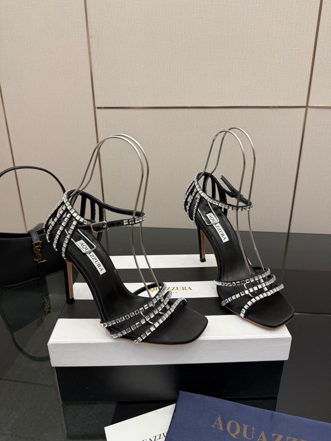 Aquazzura Pineapple Rhinestone Heeled Sandals