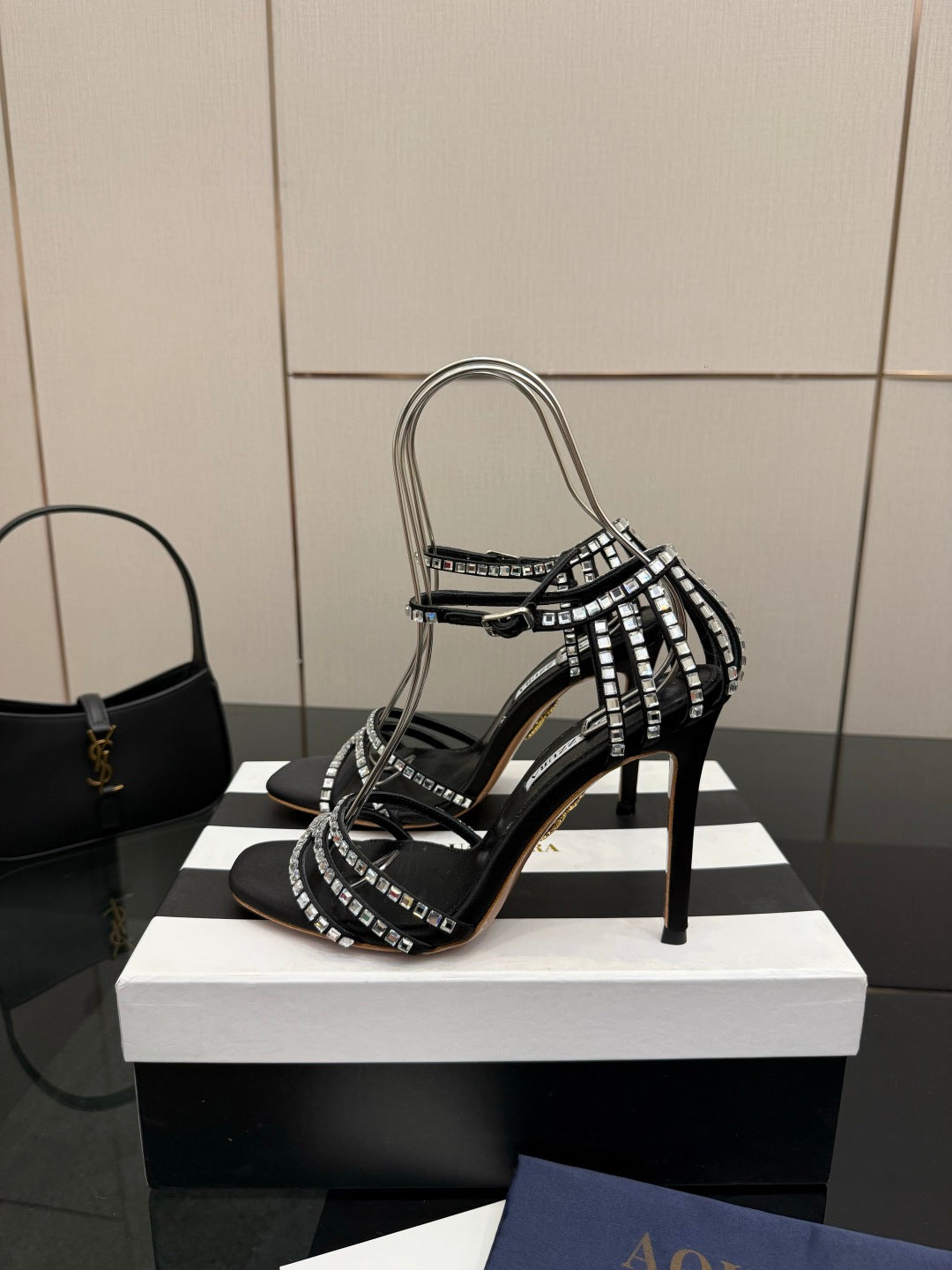 Aquazzura Pineapple Rhinestone Heeled Sandals