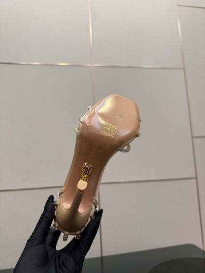 Aquazzura Pineapple Rhinestone Heeled Sandals