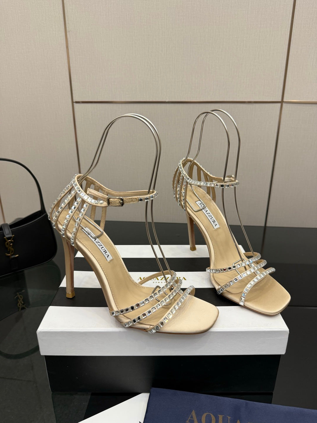 Aquazzura Pineapple Rhinestone Heeled Sandals