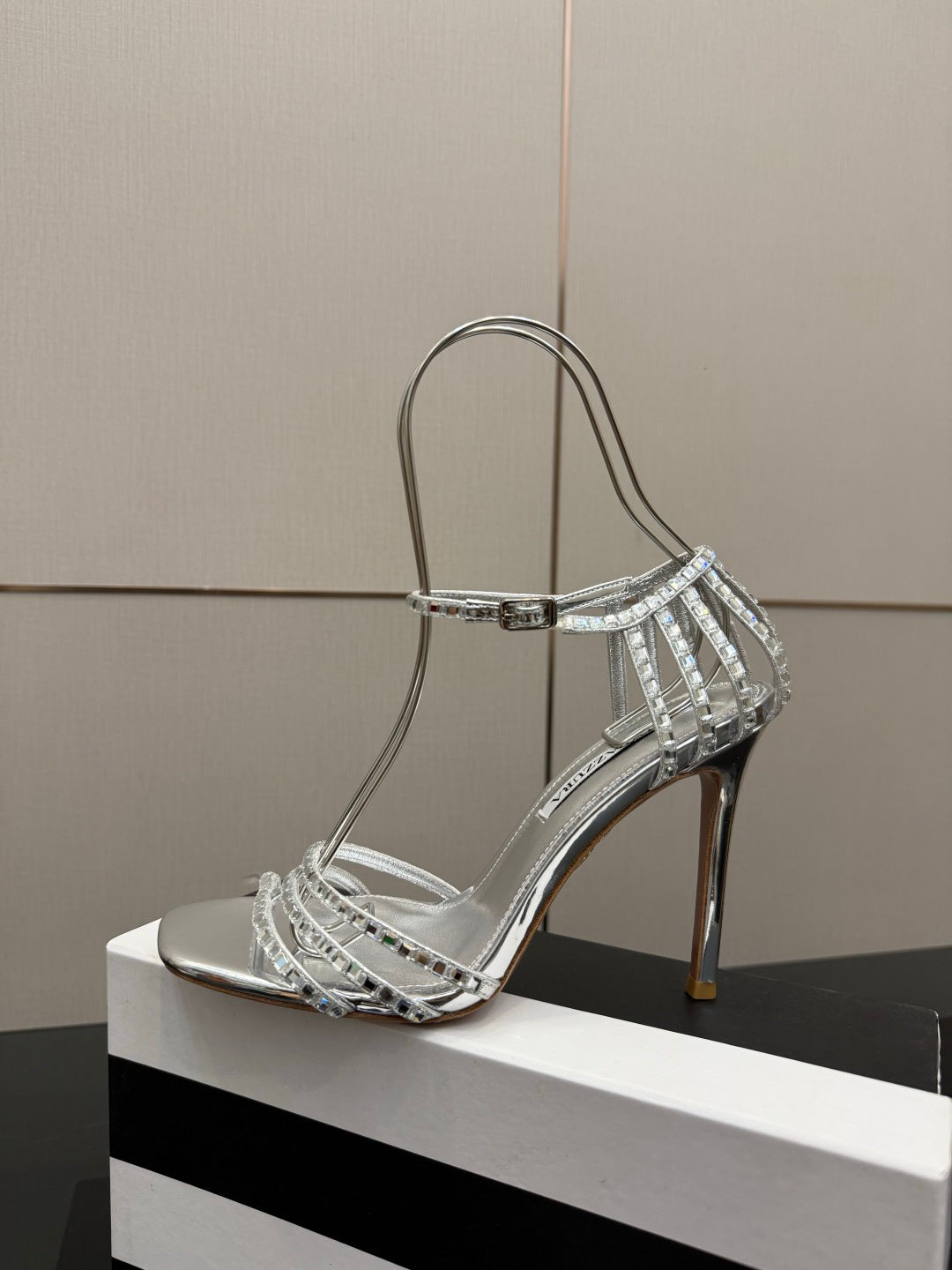 Aquazzura Pineapple Rhinestone Heeled Sandals