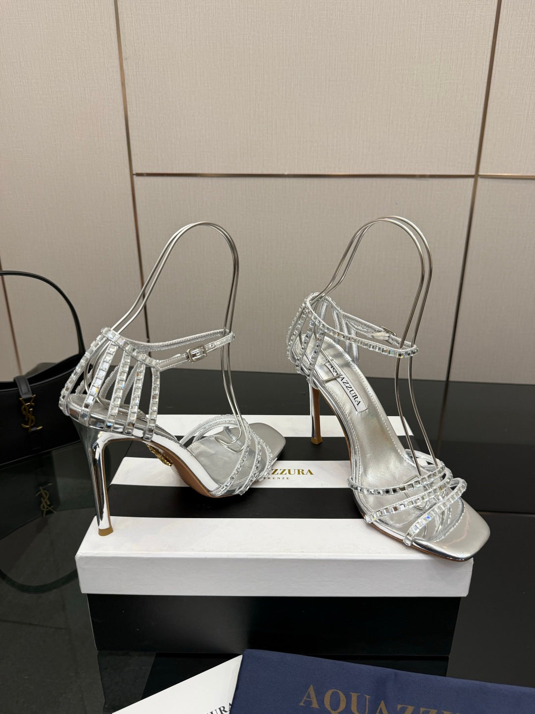 Aquazzura Pineapple Rhinestone Heeled Sandals