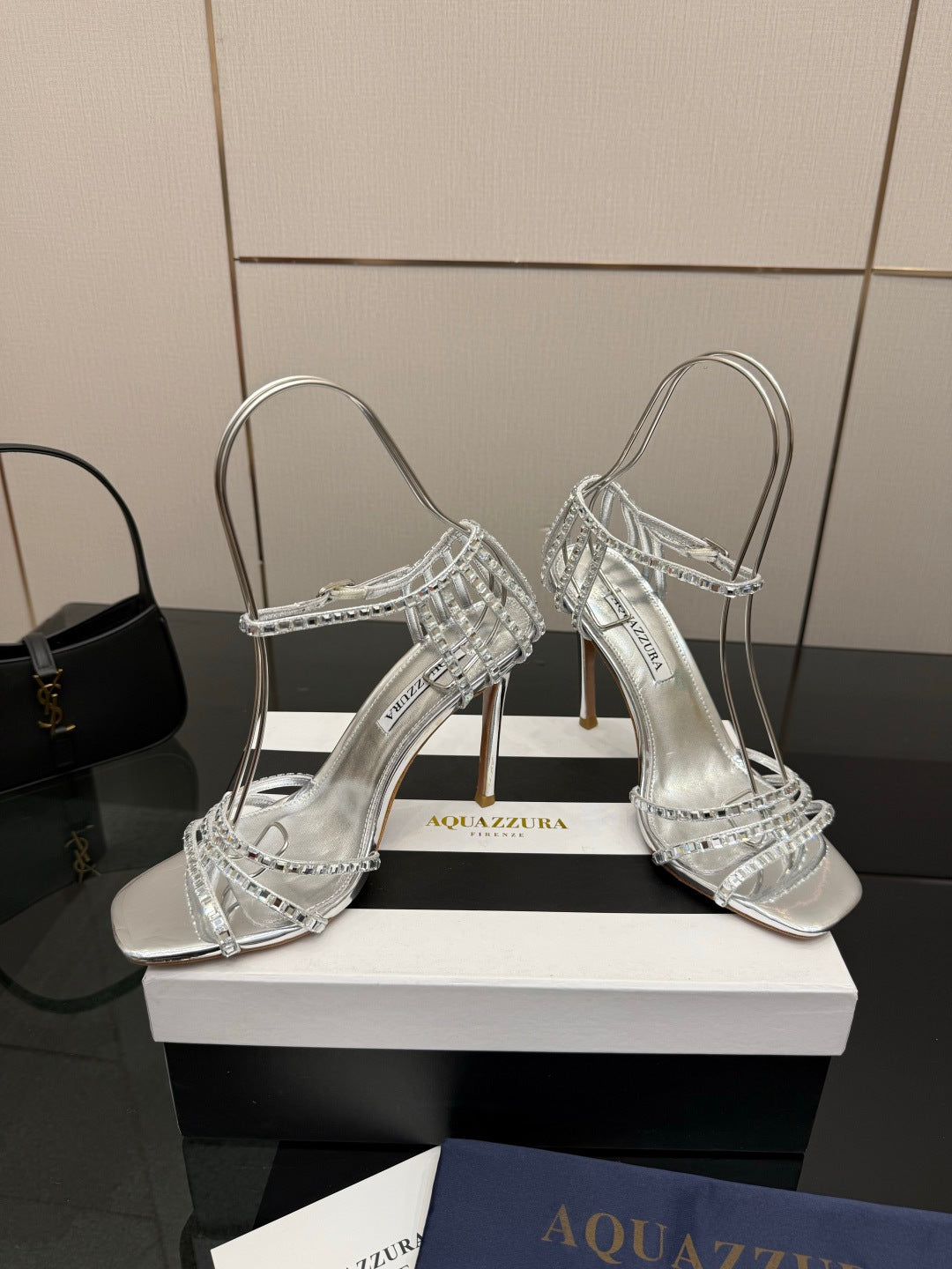 Aquazzura Pineapple Rhinestone Heeled Sandals