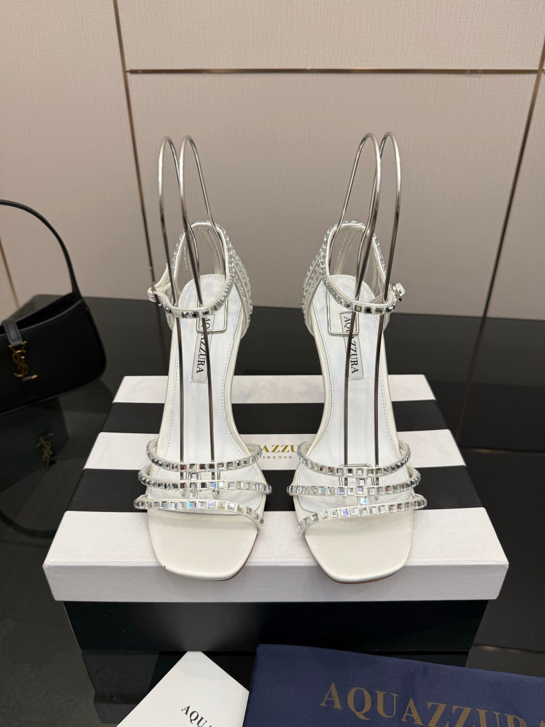 Aquazzura Pineapple Rhinestone Heeled Sandals