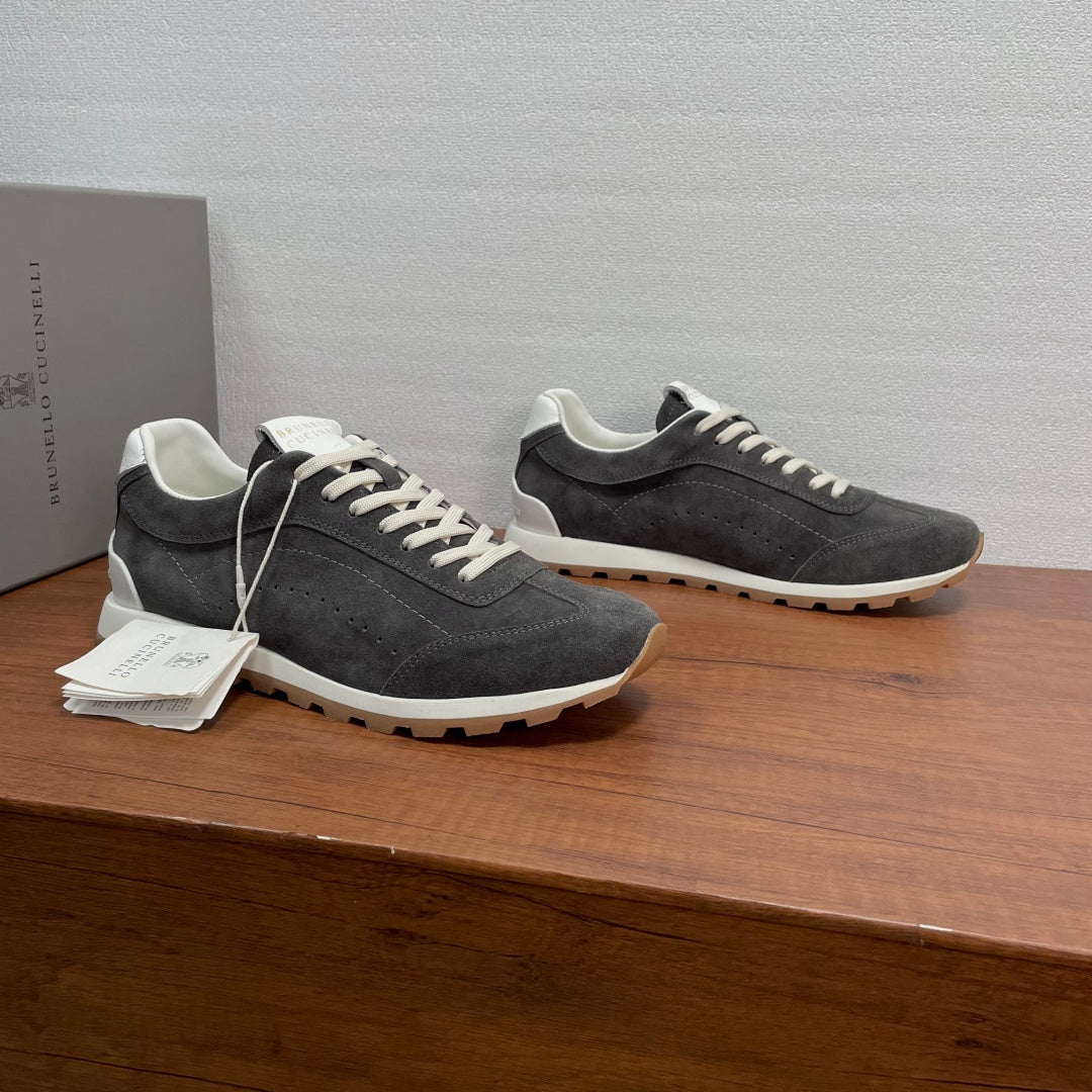 Brunello Cucinelli Suede Lace-Up Sneakers – 2026SS