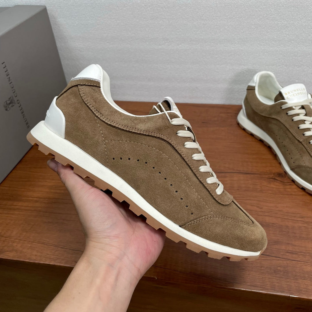 Brunello Cucinelli Suede Lace-Up Sneakers – 2026SS