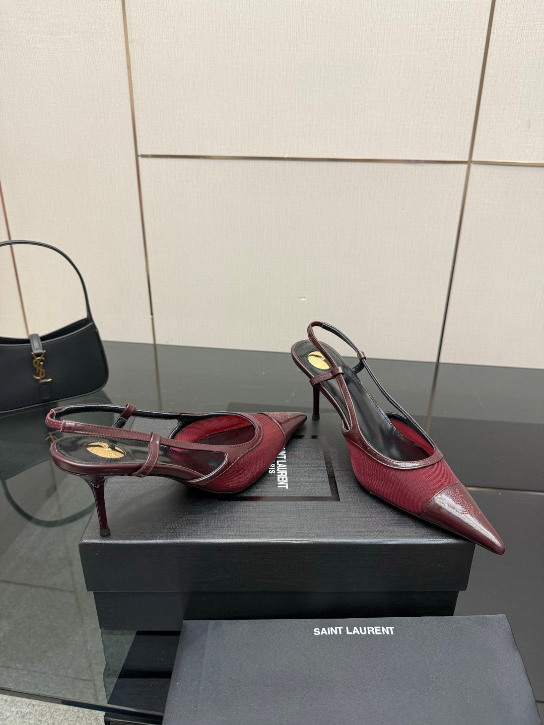Saint Laurent Lee Chain Heeled Sandals