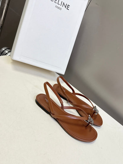 Celine Triomphe Metal Buckle Thong Sandals – Spring/Summer Collection – 2026SS