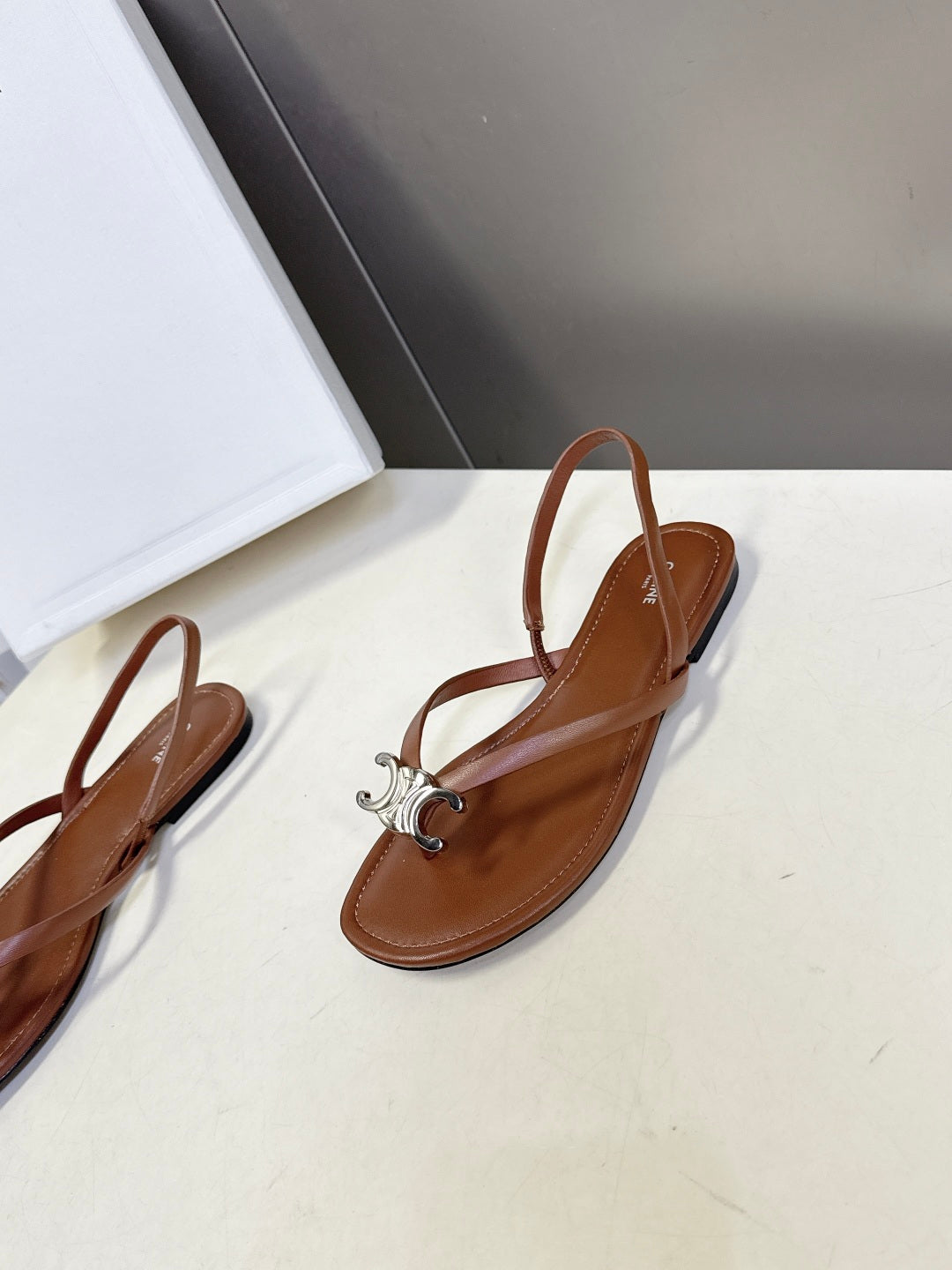 Celine Triomphe Metal Buckle Thong Sandals – Spring/Summer Collection – 2026SS