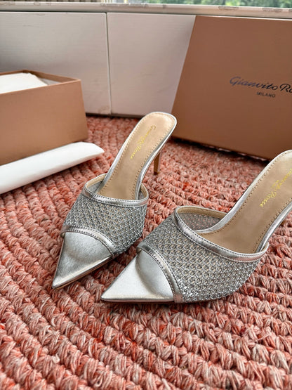 Gianvito Rossi Mesh Slide Sandals