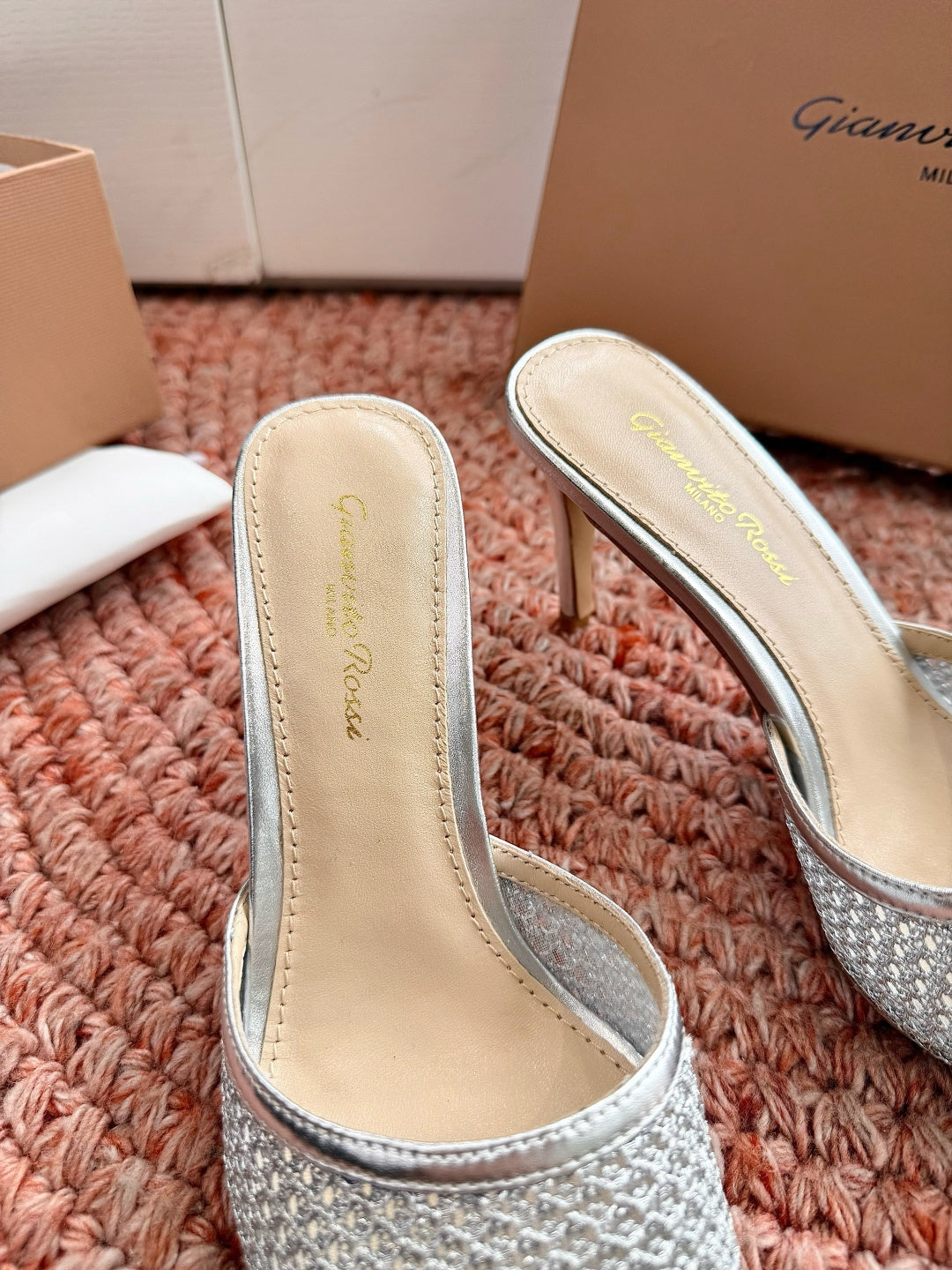 Gianvito Rossi Mesh Slide Sandals
