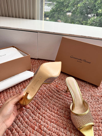 Gianvito Rossi Mesh Slide Sandals