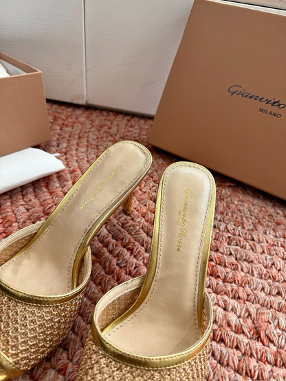 Gianvito Rossi Mesh Slide Sandals