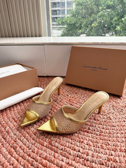 Gianvito Rossi Mesh Slide Sandals