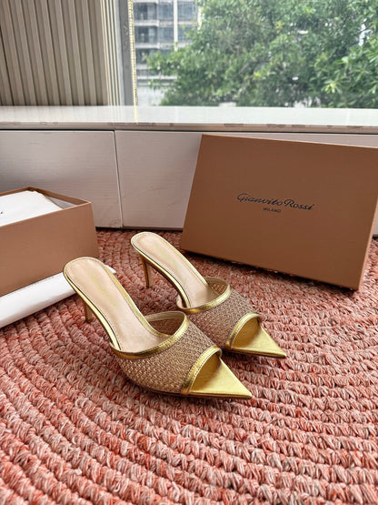 Gianvito Rossi Mesh Slide Sandals