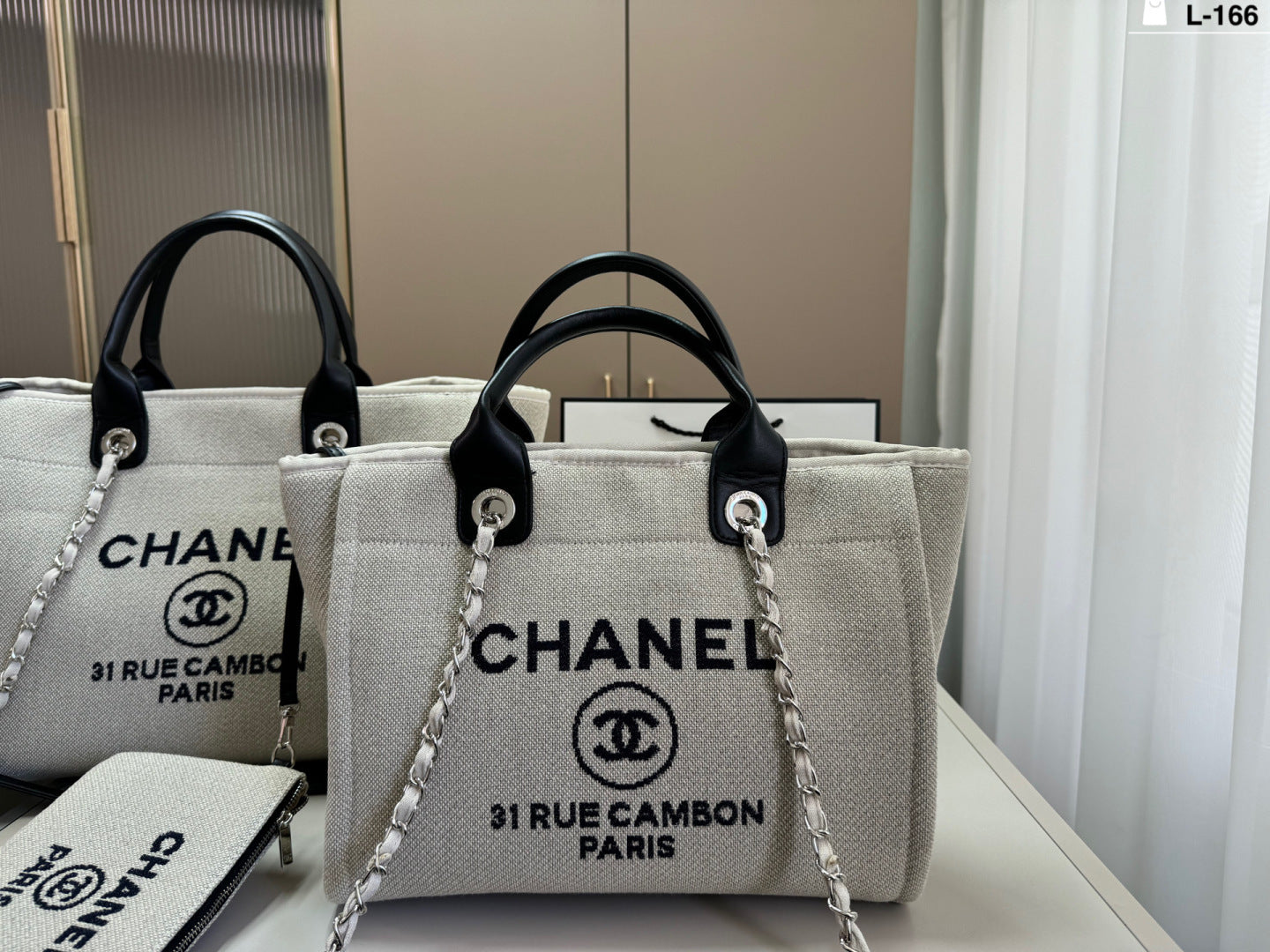 Chanel Canvas Cambon Paris Beach Tote Bag