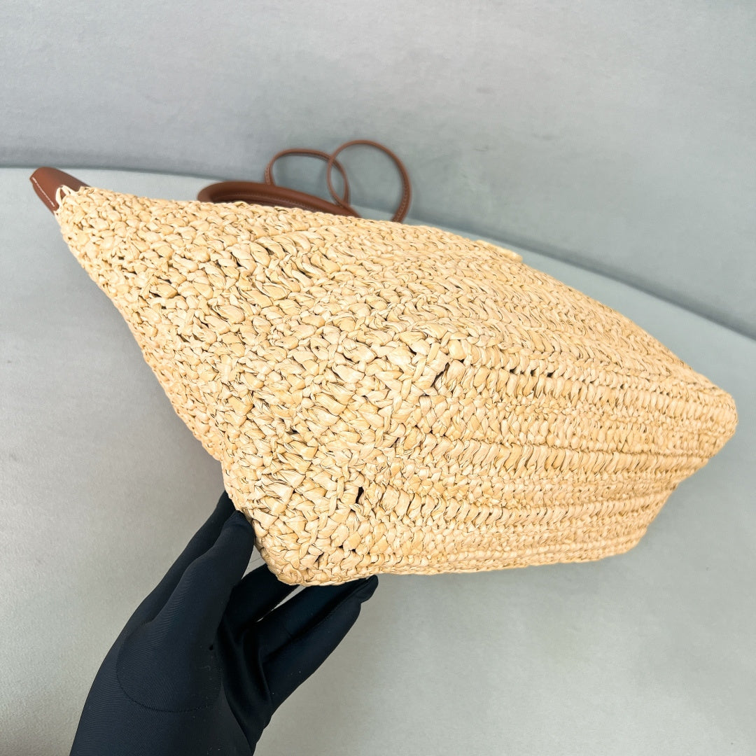 Prada Raffia and Calfskin Tote Bag – Summer Collection
