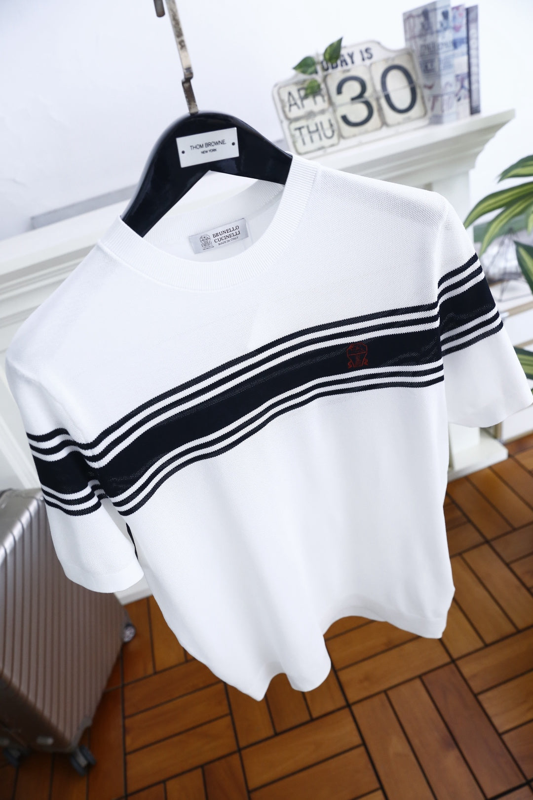 Brunello Cucinelli Striped Round-Neck T-Shirt – Summer Collection – 2026
