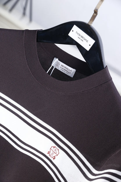 Brunello Cucinelli Striped Round-Neck T-Shirt – Summer Collection – 2026