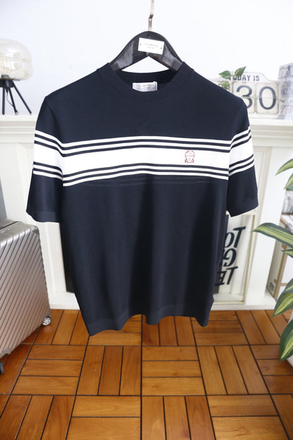 Brunello Cucinelli Striped Round-Neck T-Shirt – Summer Collection – 2026