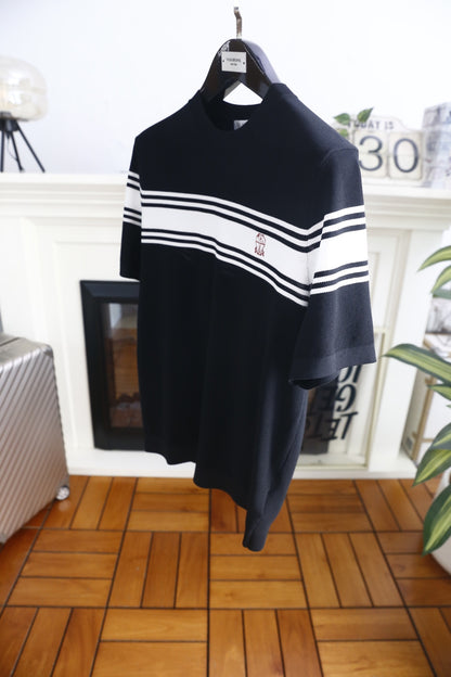 Brunello Cucinelli Striped Round-Neck T-Shirt – Summer Collection – 2026