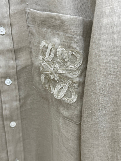 Loewe Minimalist Linen-Cotton Long Sleeve Shirt – Spring/Summer Collection – 25SS