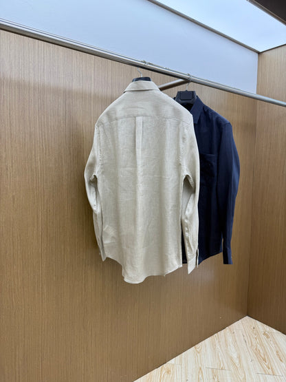 Loewe Minimalist Linen-Cotton Long Sleeve Shirt – Spring/Summer Collection – 25SS