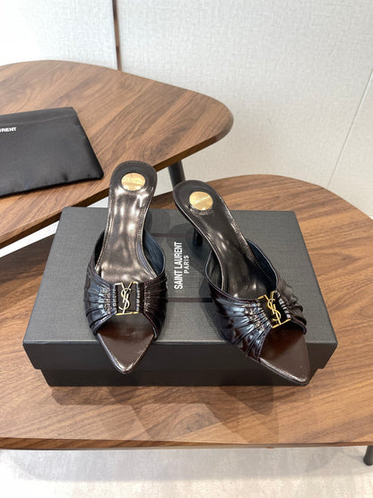 Saint Laurent Pointed Toe Stiletto Heeled Sandals – 26SS