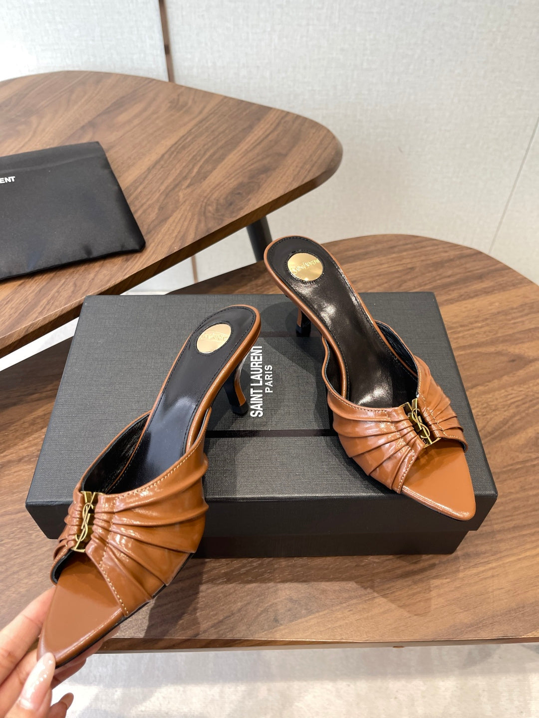 Saint Laurent Pointed Toe Stiletto Heeled Sandals – 26SS