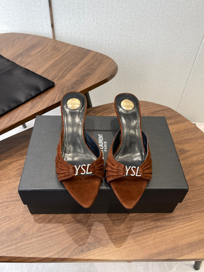 Saint Laurent Pointed Toe Stiletto Heeled Sandals – 26SS