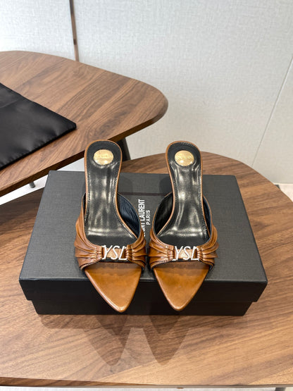 Saint Laurent Pointed Toe Stiletto Heeled Sandals – 26SS