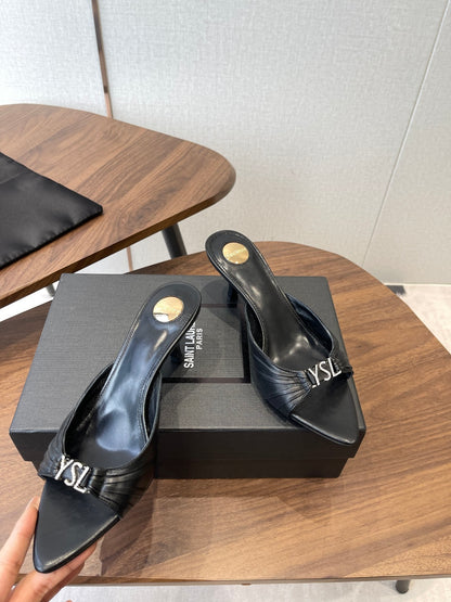 Saint Laurent Pointed-Toe Stiletto Mules – 26SS