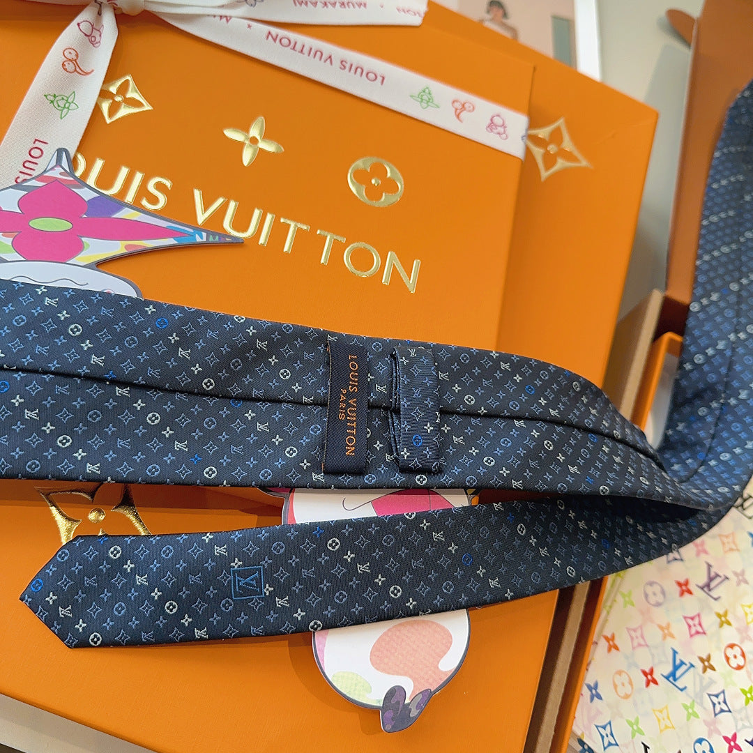 Louis Vuitton Classic Monogram Jacquard Silk Tie