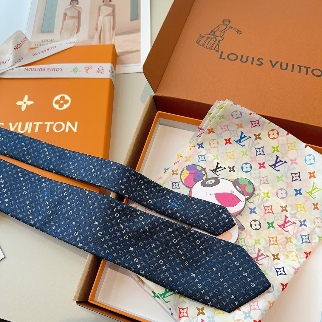 Louis Vuitton Classic Monogram Jacquard Silk Tie