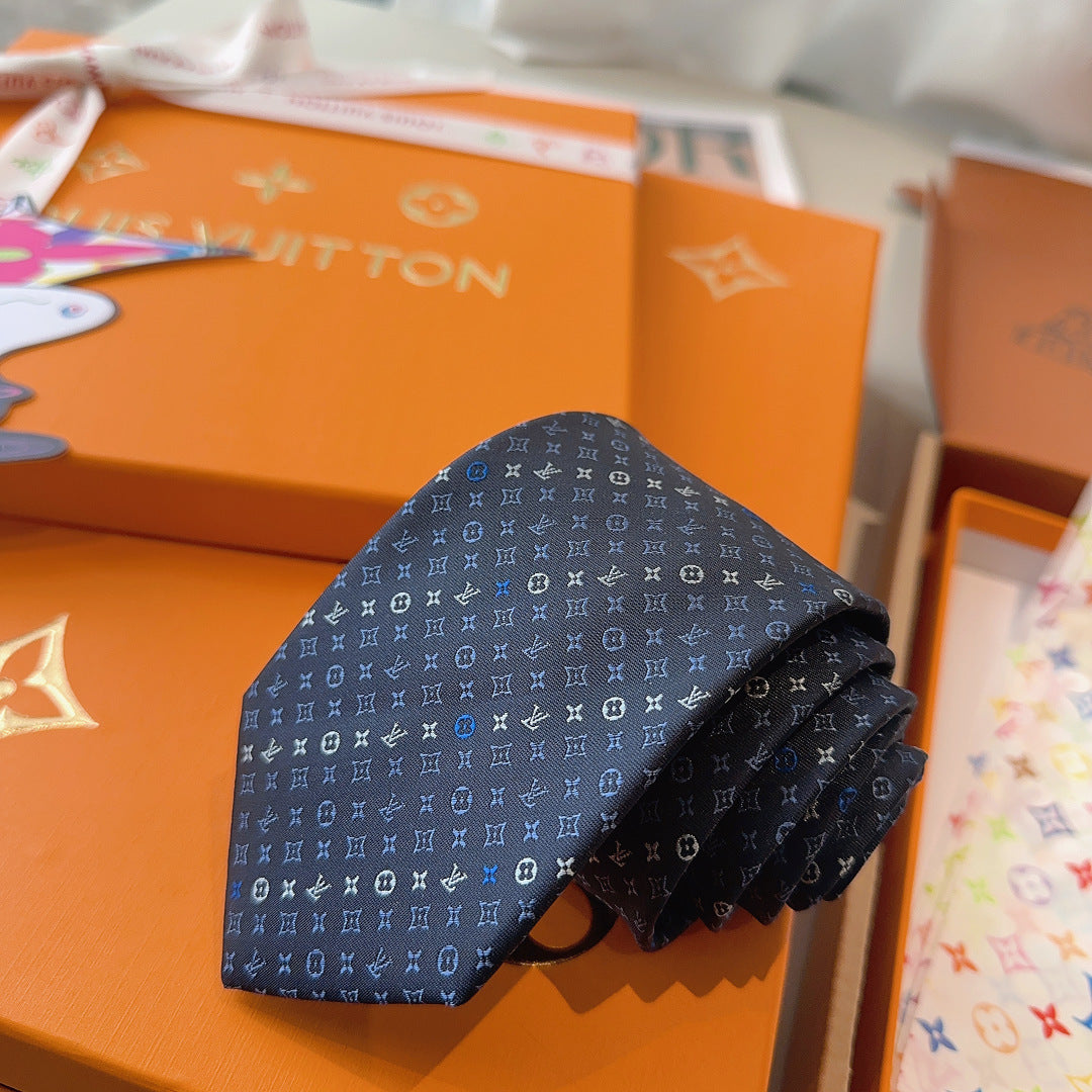 Louis Vuitton Classic Monogram Jacquard Silk Tie