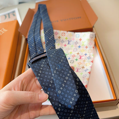 Louis Vuitton Classic Monogram Jacquard Silk Tie