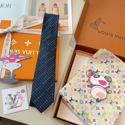 Louis Vuitton Classic Monogram Jacquard Silk Tie