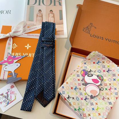 Louis Vuitton Classic Monogram Jacquard Silk Tie