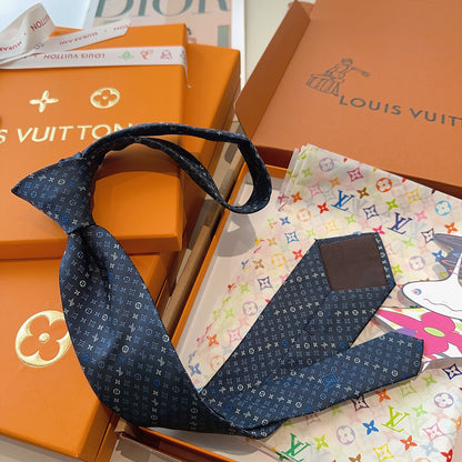 Louis Vuitton Classic Monogram Jacquard Silk Tie