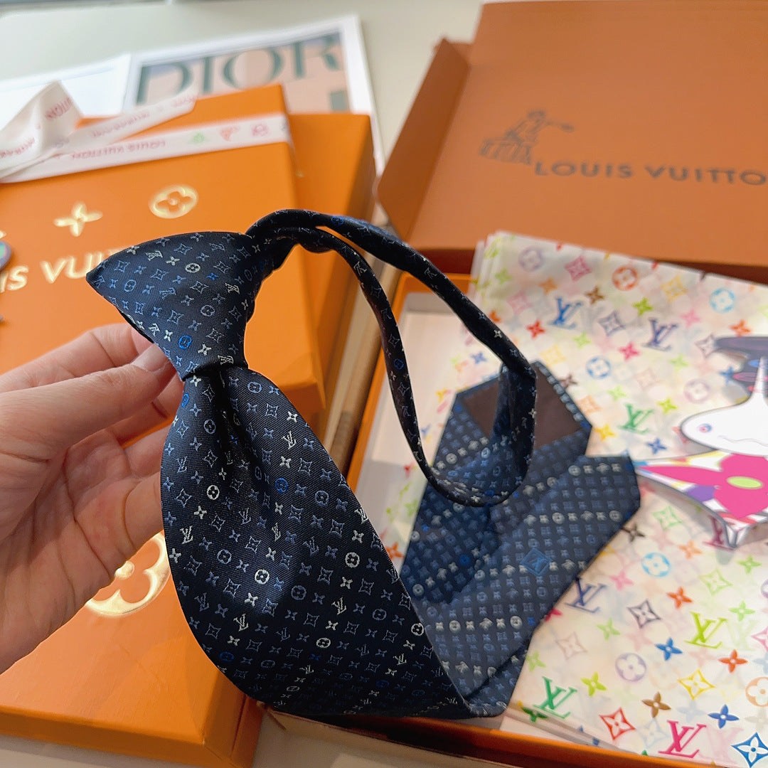 Louis Vuitton Classic Monogram Jacquard Silk Tie
