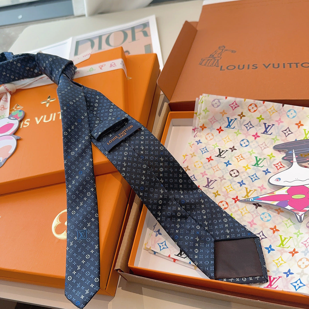 Louis Vuitton Classic Monogram Jacquard Silk Tie