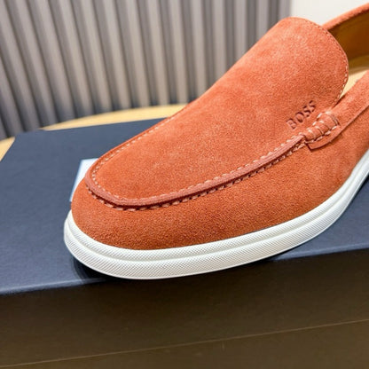 Boss Men's Suede Layered Slip-On Loafers