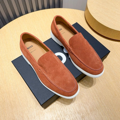 Boss Men's Suede Layered Slip-On Loafers