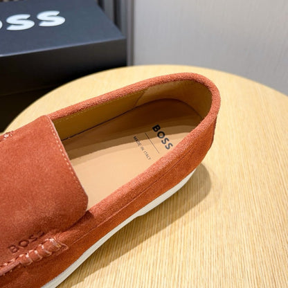 Boss Men's Suede Layered Slip-On Loafers