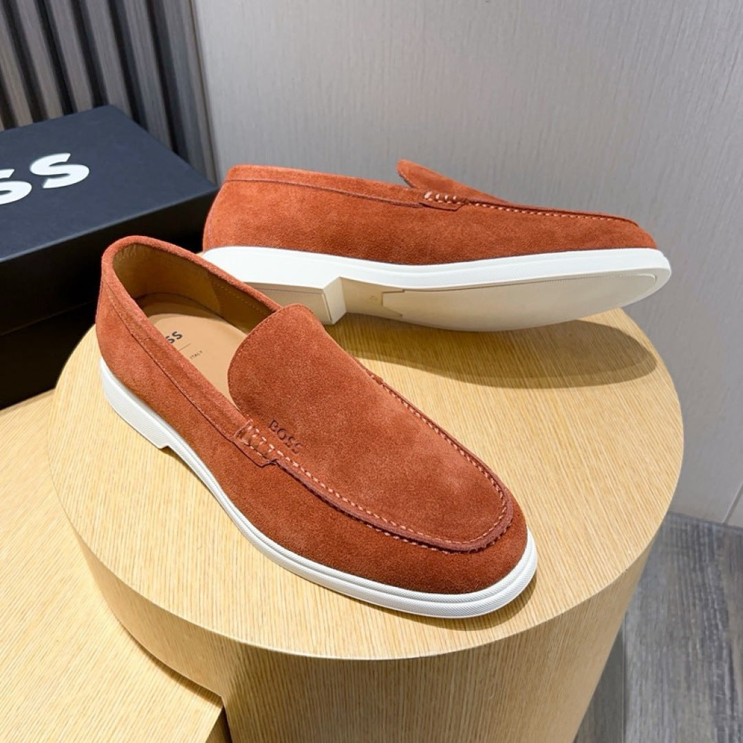 Boss Men's Suede Layered Slip-On Loafers