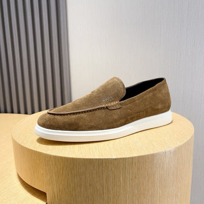 Boss Men's Suede Layered Slip-On Loafers
